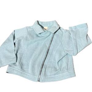 Baby Girls 6-9 m Macys Zip Up Sparkly Pale Green Jacket Sweater